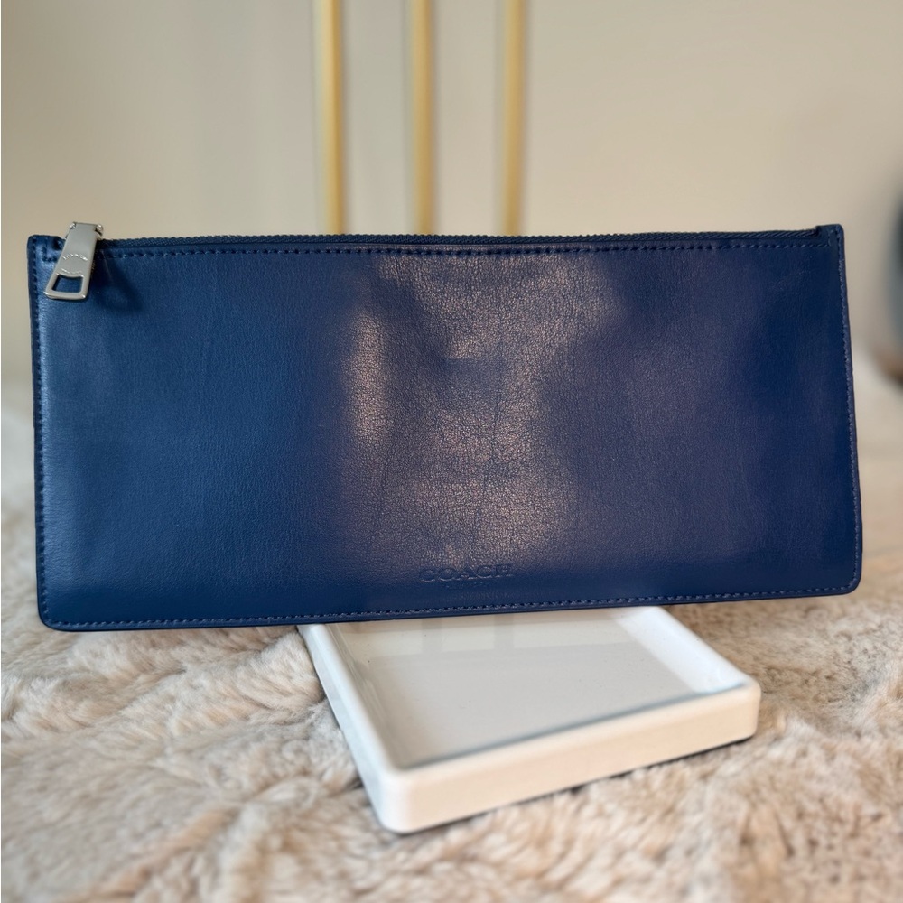 Coach Navy Leather Pouch